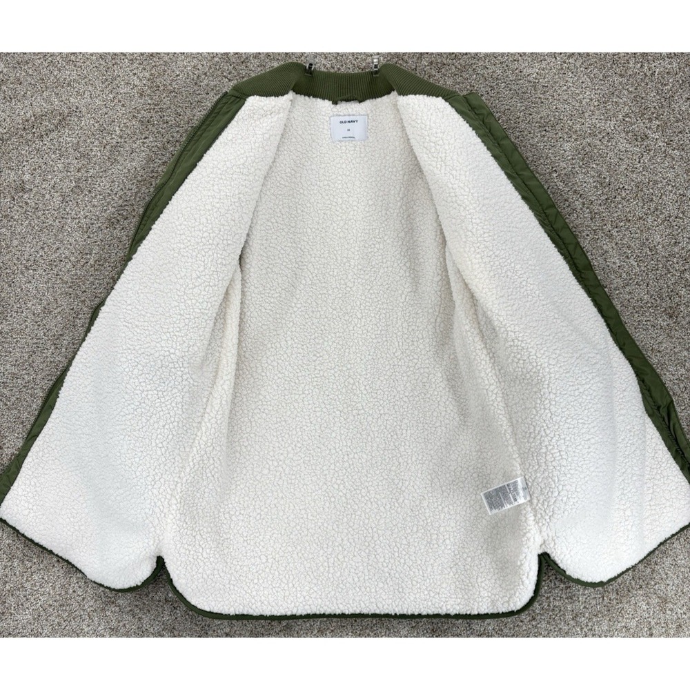 Old‎ Navy Water-Resistant Sherpa-Lined Quilted Zip Jacket Women's XS Green NWOT - Picture 4 of 9
